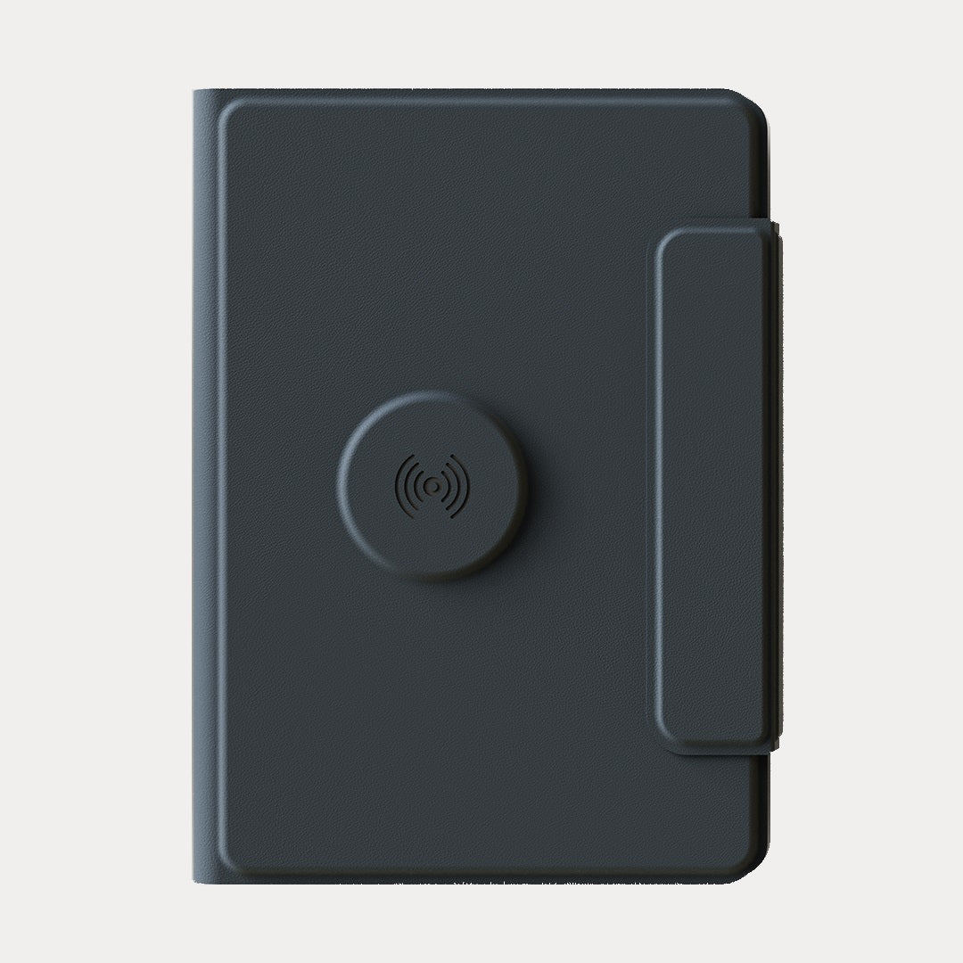 FLAPNOTE POWER – Elegant PU Notebook with 64 Sheets & Built-In 5000mAh Wireless Charging Power Bank for On-the-Go Productivity