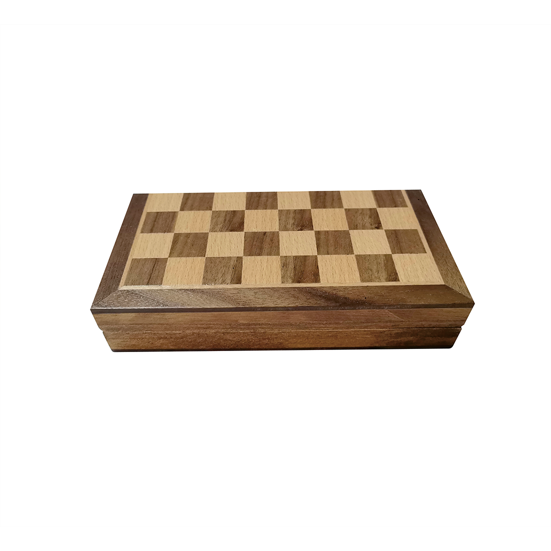 CHESS BOARD – Compact Wooden Chess Set for Travel, Home Use with Educational Focus on Strategy & Concentration