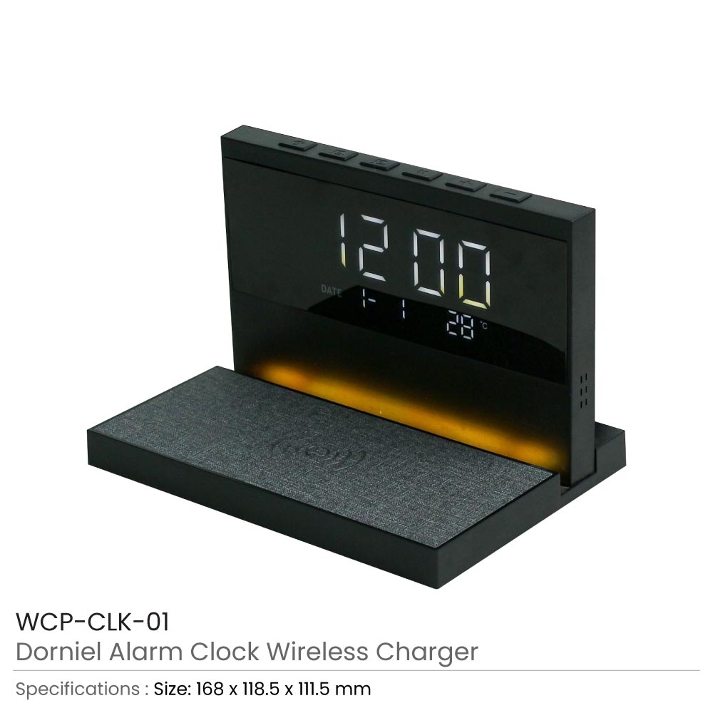 Dorniel Alarm Clock, 15W Wireless Charger and Night Light