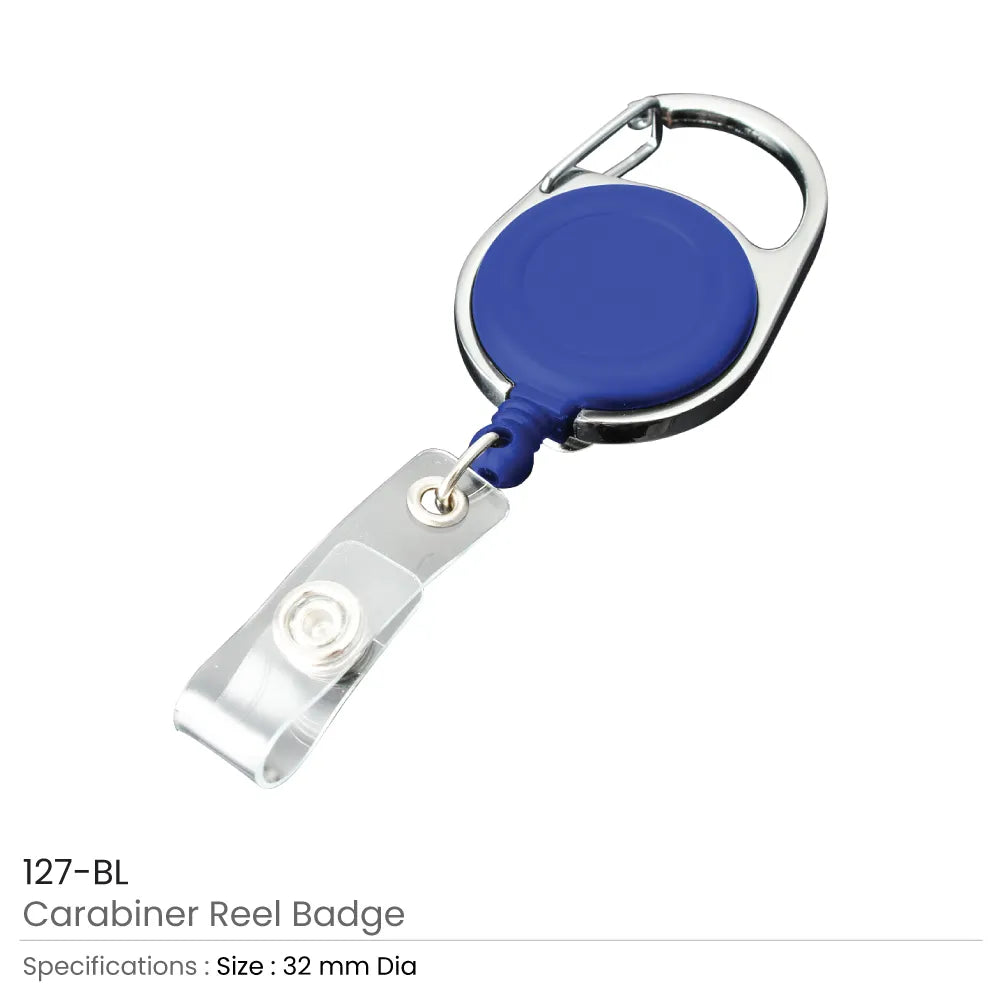 Reel Badges with Carabiner and Belt Clip