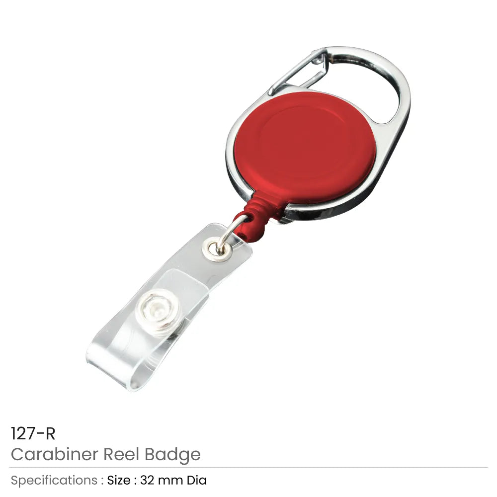 Reel Badges with Carabiner and Belt Clip