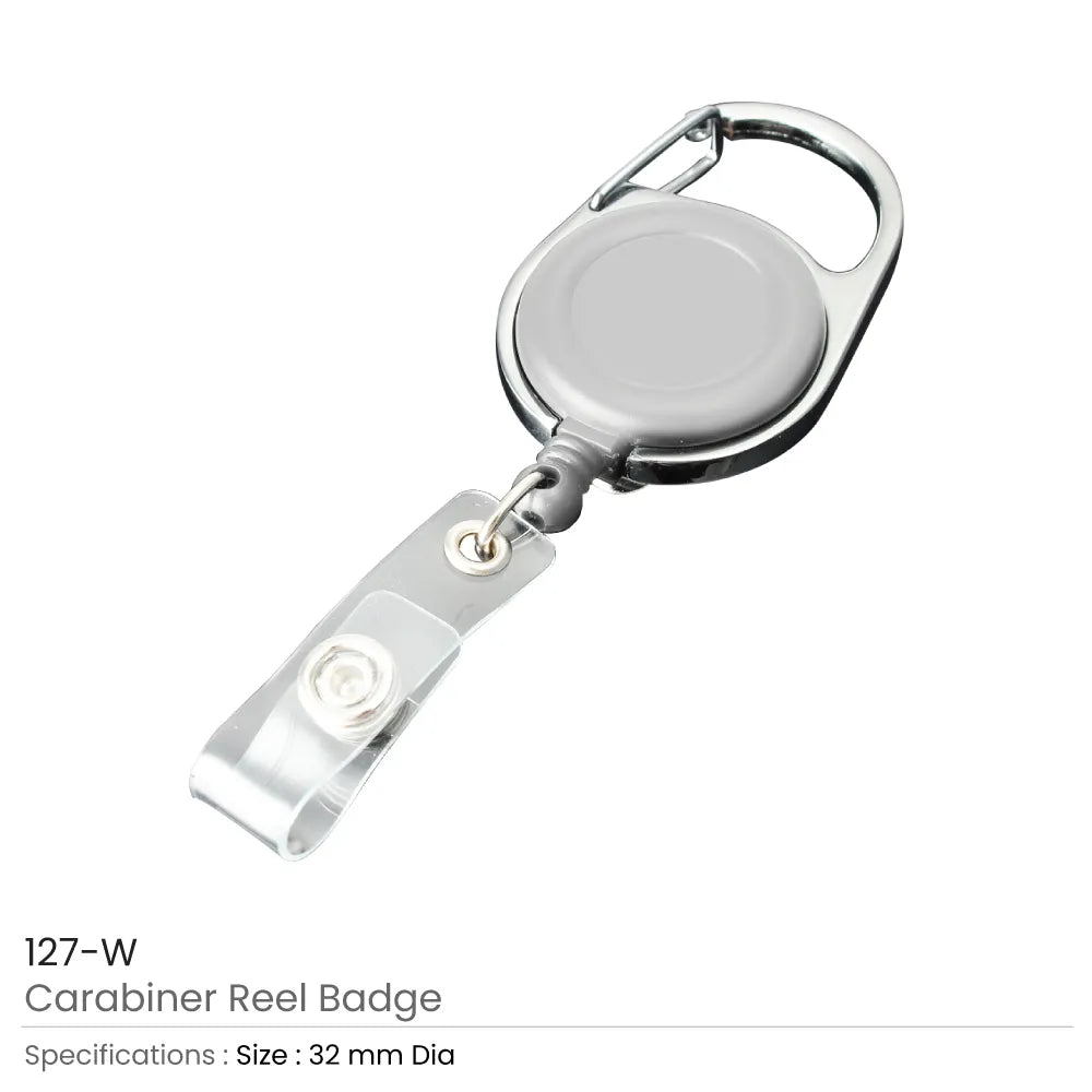 Reel Badges with Carabiner and Belt Clip