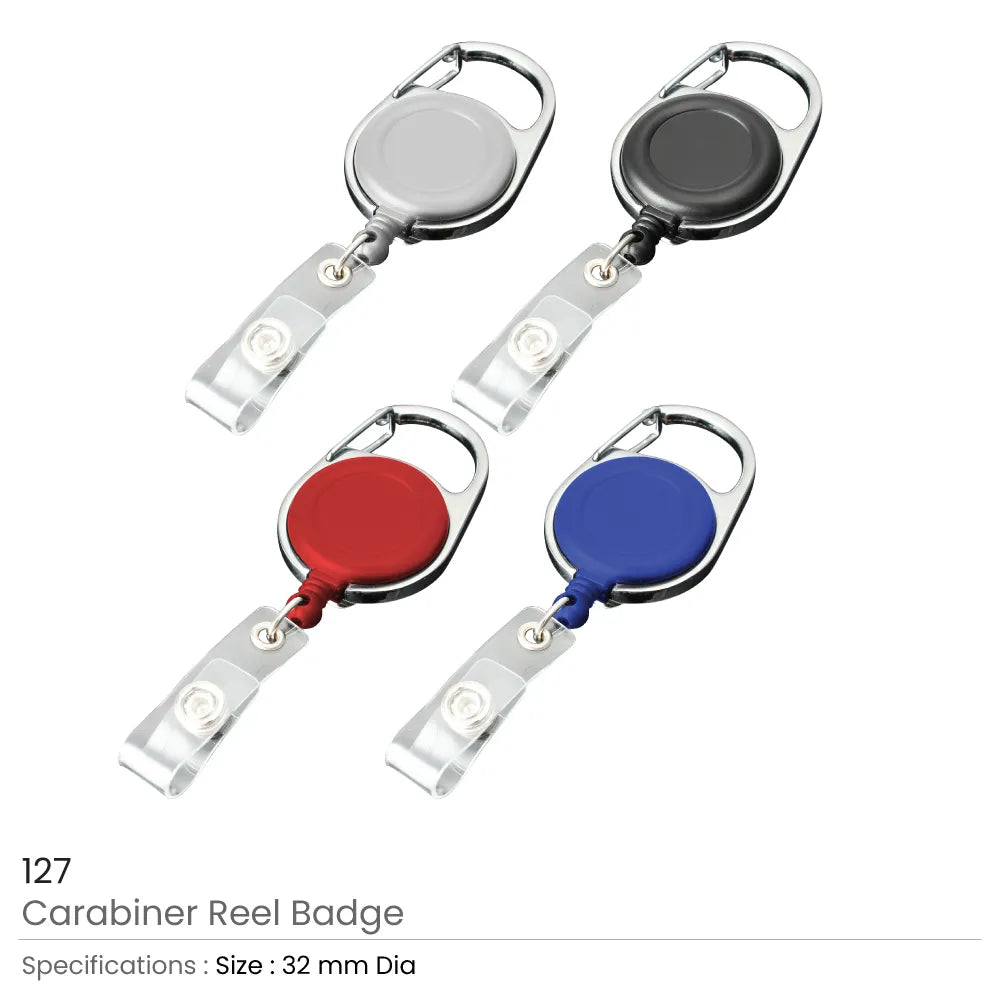 Reel Badges with Carabiner and Belt Clip
