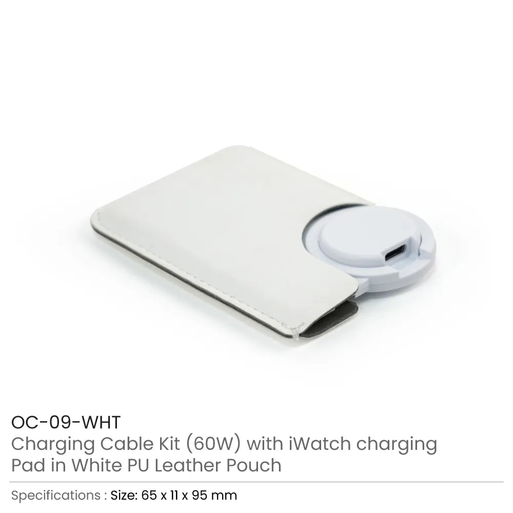 Charging Cable Kit (60W) with iWatch Charging Pad in PU Leather Pouch
