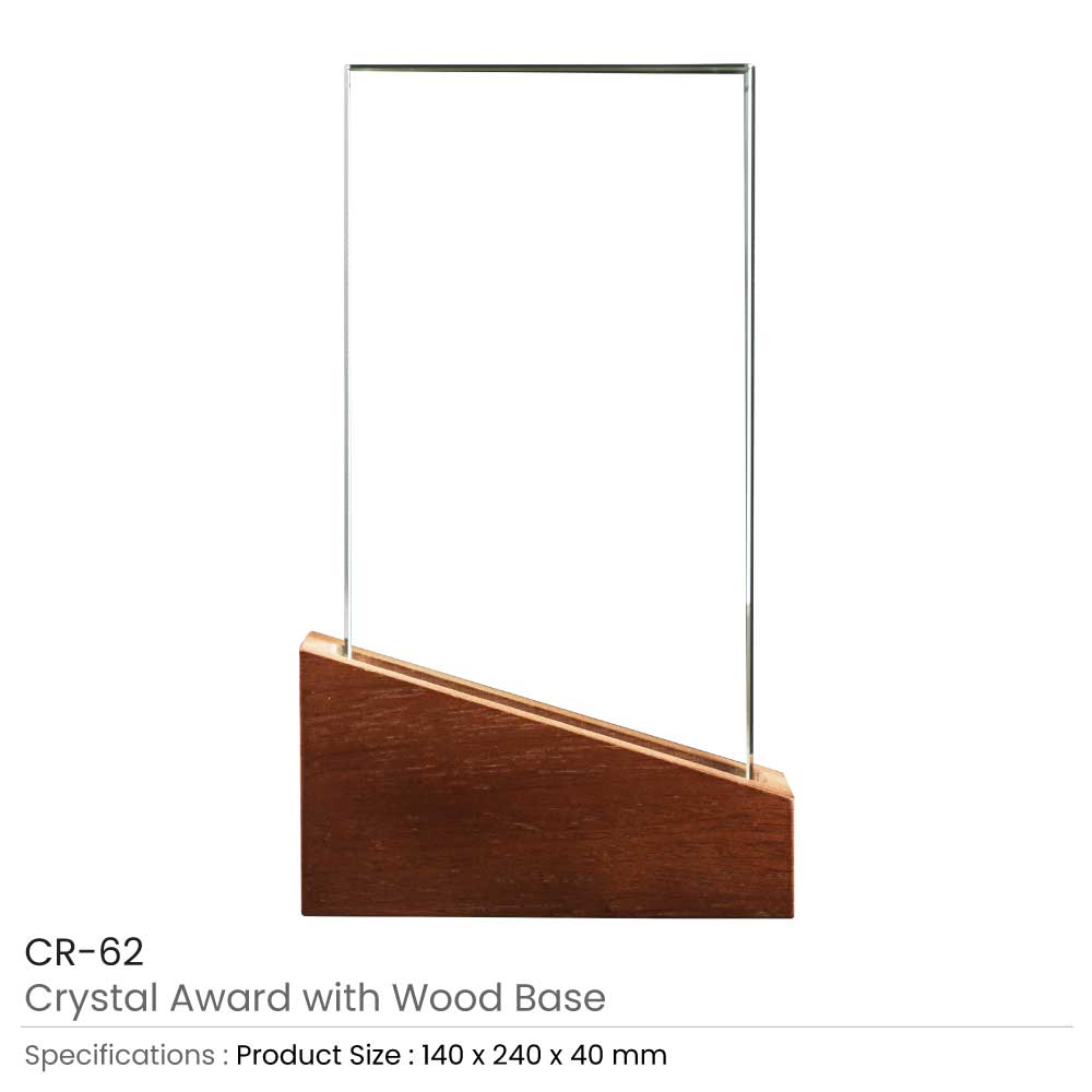 Crystal Awards with Wood Base