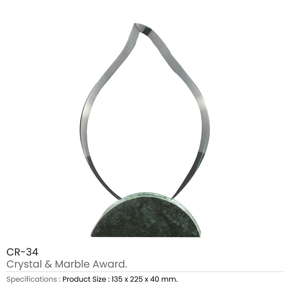 Flame Shaped Crystal & Marble Awards