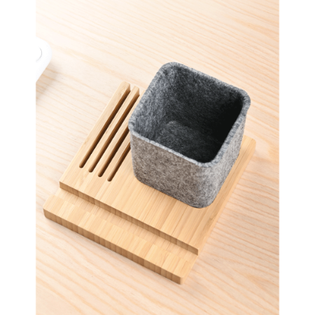 BAMFELT BOX - Eco-Friendly Pen Holder with Card Slots & Phone Stand