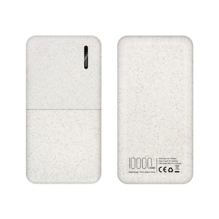 WHEAT POWER: 10,000mAh Eco-Friendly Portable Power Bank - Sustainable Charging Solution