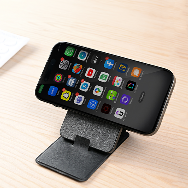 SMART ID Dark Grey - Versatile ID Holder with Built-in Tracker and Phone Stand