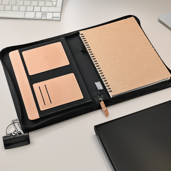 RPET B5 Portfolio - Notebook with Document Organizer and Zipper Closure