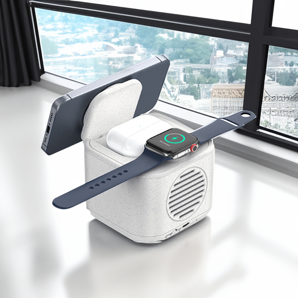 WHEAT BLAST - 3-in-1 Wireless Charger with 5W Speaker