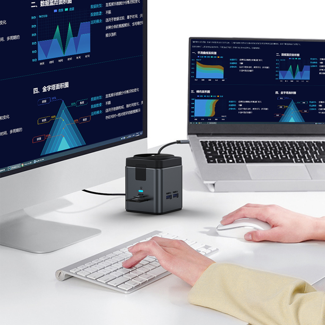 8n1 HUB – Gunmetal Multi-Port Charging Hub with Integrated MagSafe Wireless Charging & 100W Type-C Power