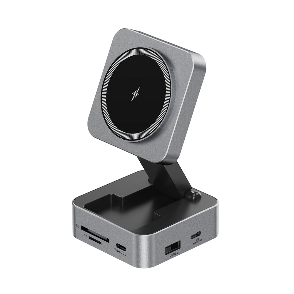 10n1 HUBMAX – Gunmetal 10-in-1 High-Capacity Charging Station with MagSafe Wireless & 100W Type-C Power