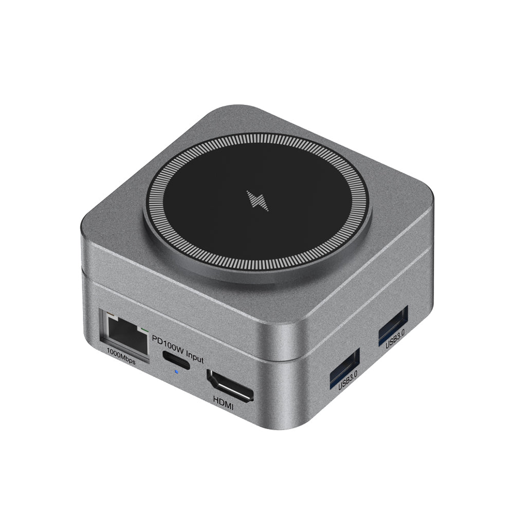 10n1 HUBMAX – Gunmetal 10-in-1 High-Capacity Charging Station with MagSafe Wireless & 100W Type-C Power