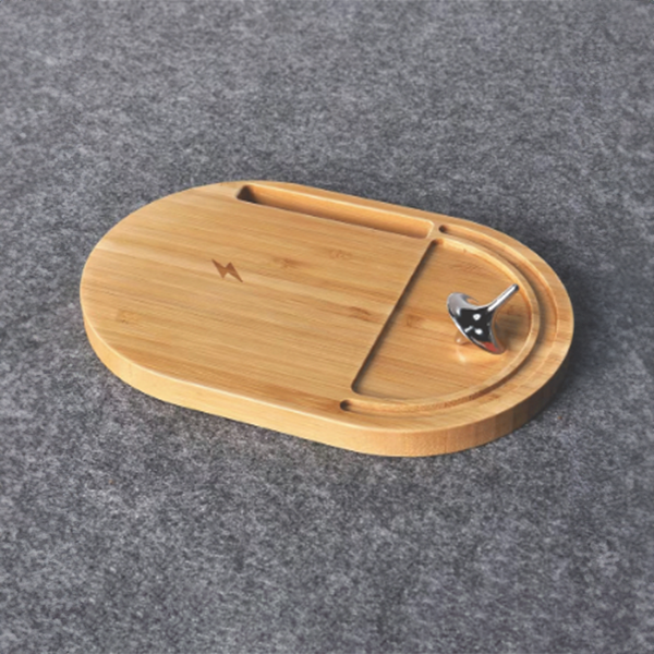 ANTI-STRESS WIRELESS - Bamboo Wireless Desktop Spinner with 15W Charging Capability