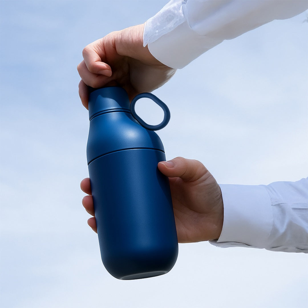 HOOKIPA – Smart Sustainable 2-in-1 Hydration Set with 500ml Bottle & 330ml Tumbler, Recycled Stainless Steel