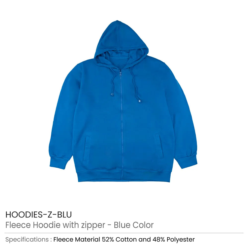 Fleece Hoodies with Zipper in (S to 3XL) Sizes