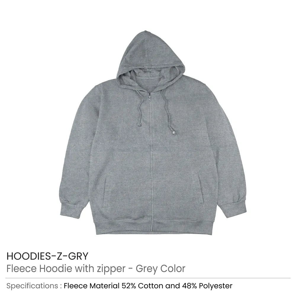 Fleece Hoodies with Zipper in (S to 3XL) Sizes