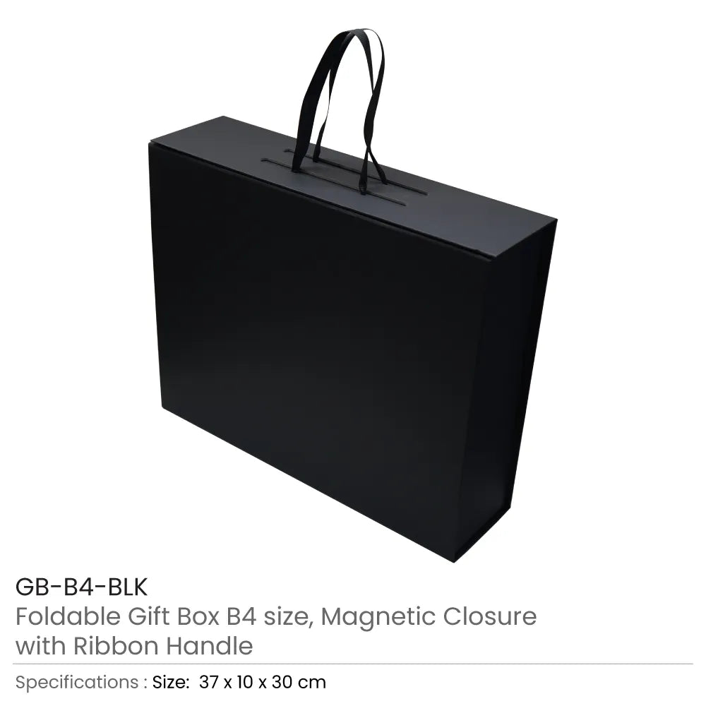 Foldable Gift Box with Magnetic Closure & Ribbon Handle
