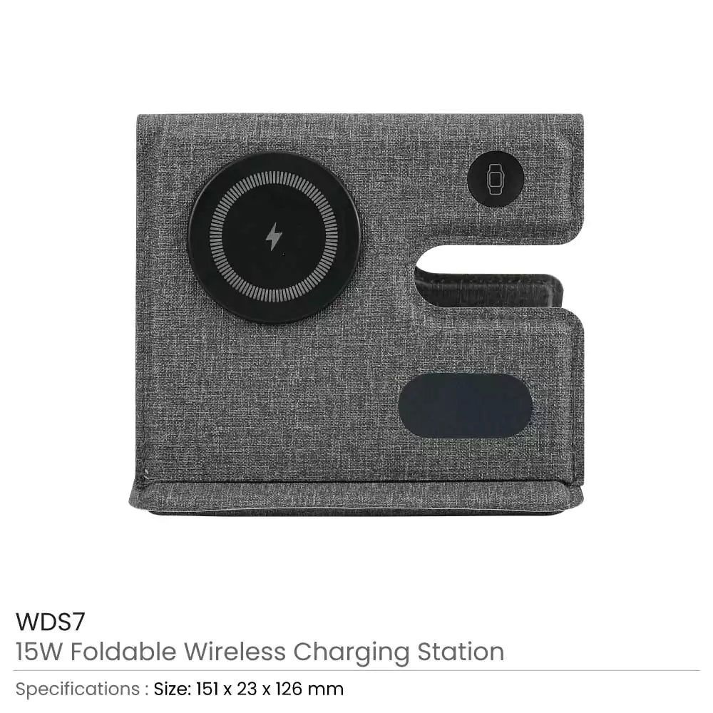 Foldable Wireless Fast Charging Station for Phone Watch Earbuds