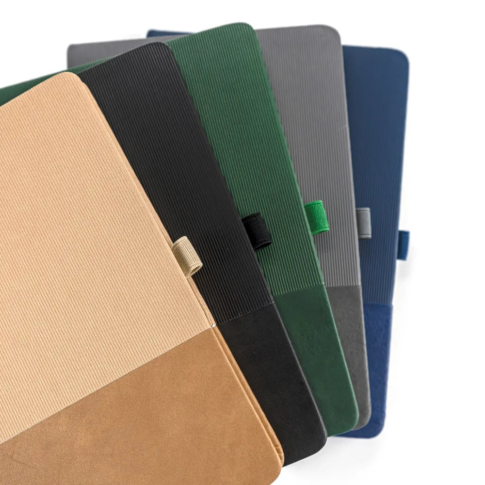 Hard Cover PU Notebooks in A5 Size with Metal Plate Bookmark