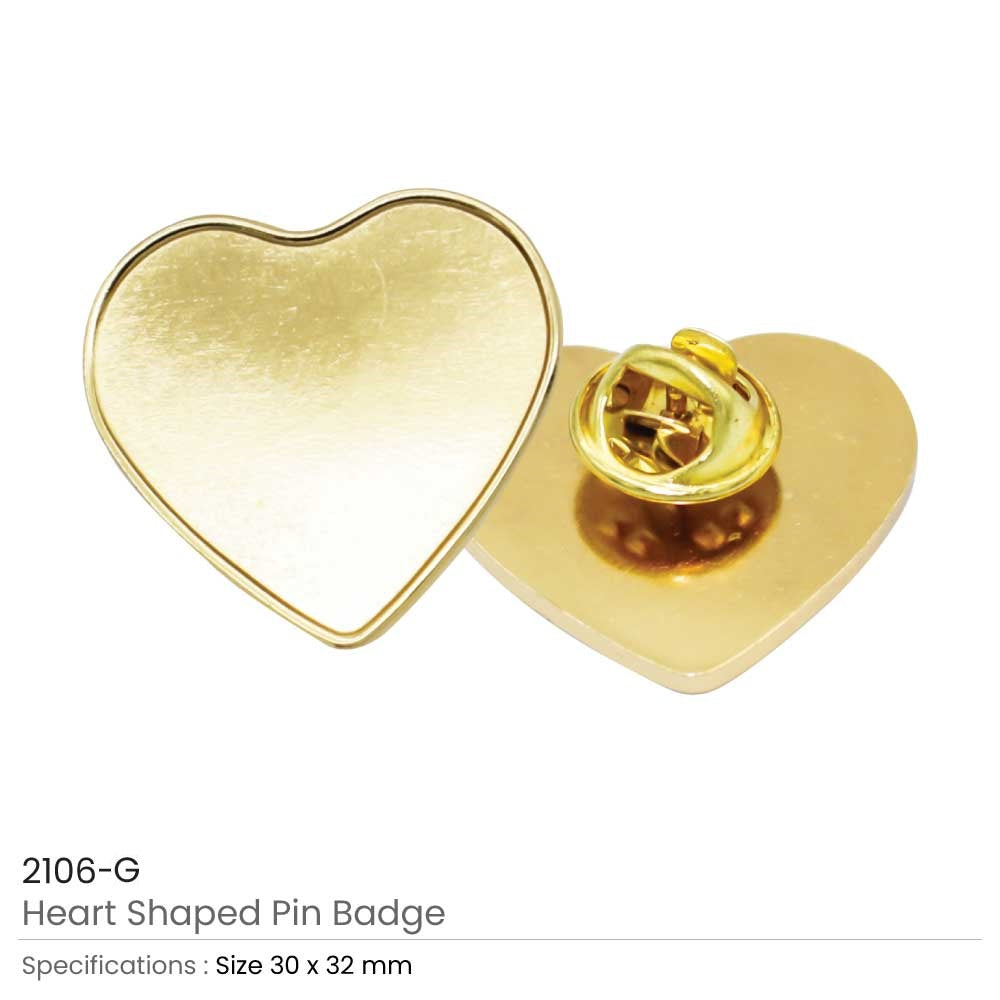 Heart Shape Metal Badges