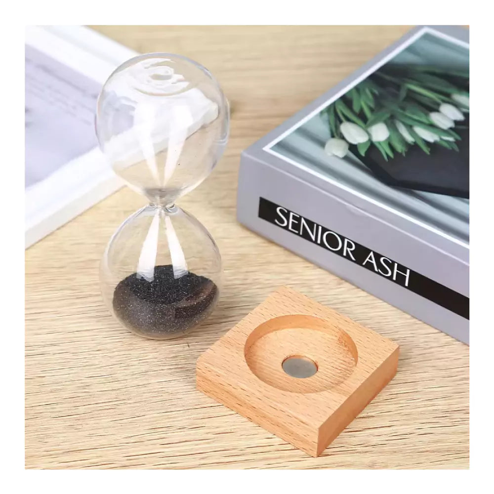 Magnetic Sand Timer with Wooden Base - 2 Minutes