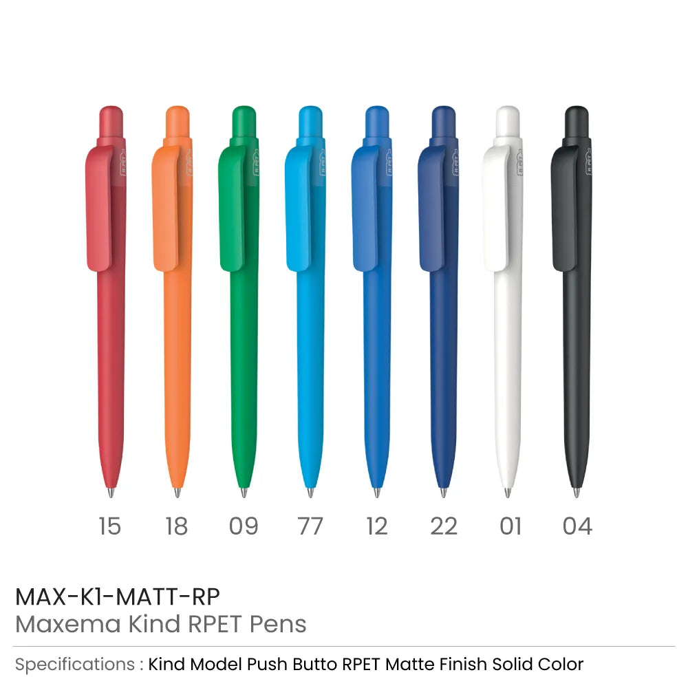 Maxema Kind rPET Pens, Matte Solid Color