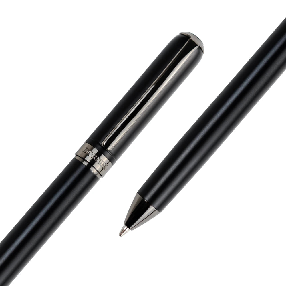 Dorniel Designs Metal Pens Matte Black Twist Action Blue Ink
