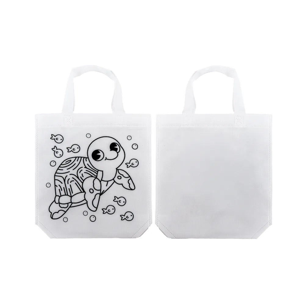 Mini Non-woven Bags 100GSM with 4Color Markers & Imprinted Turtle Outline