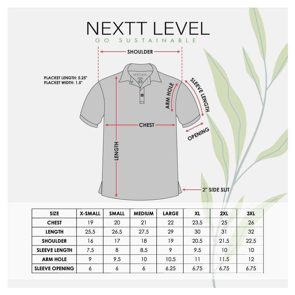 NEXTT LEVEL Polo T-Shirts in 100% Recycled Material