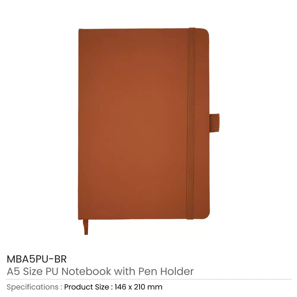 A5 PU Notebooks with Pen Holder