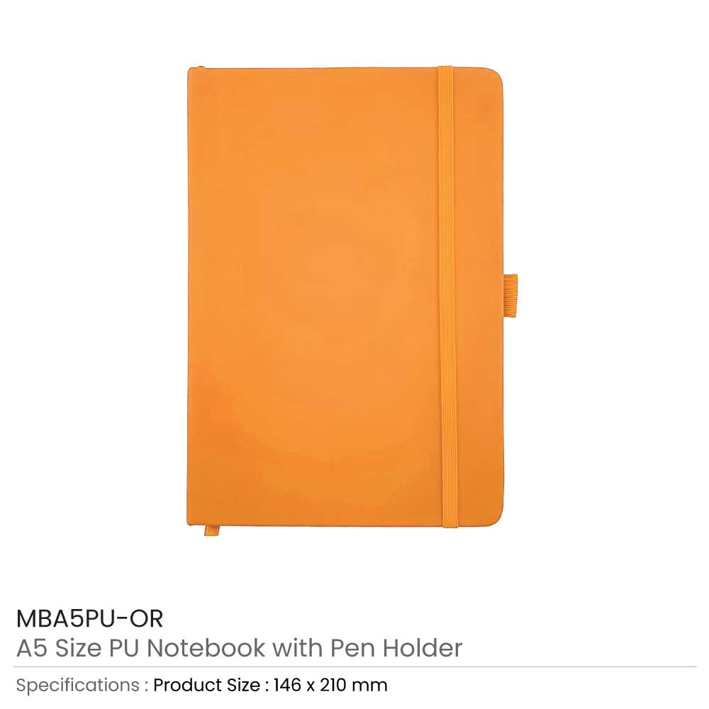A5 PU Notebooks with Pen Holder
