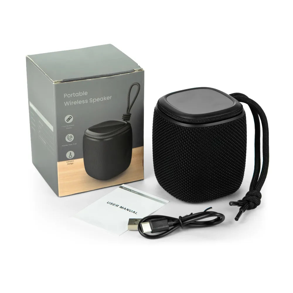 Portable Bluetooth Speaker with Light Up Logo and Lanyard