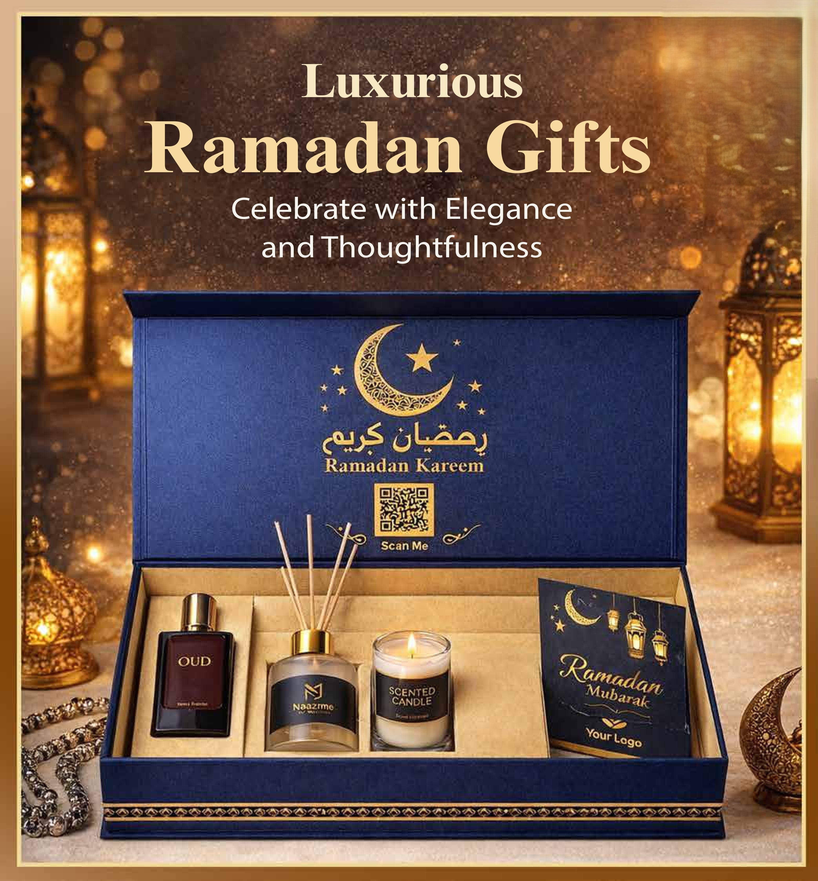 Scent & Serenity - Premium Ramadan Gift Box | Royal Blue Edition