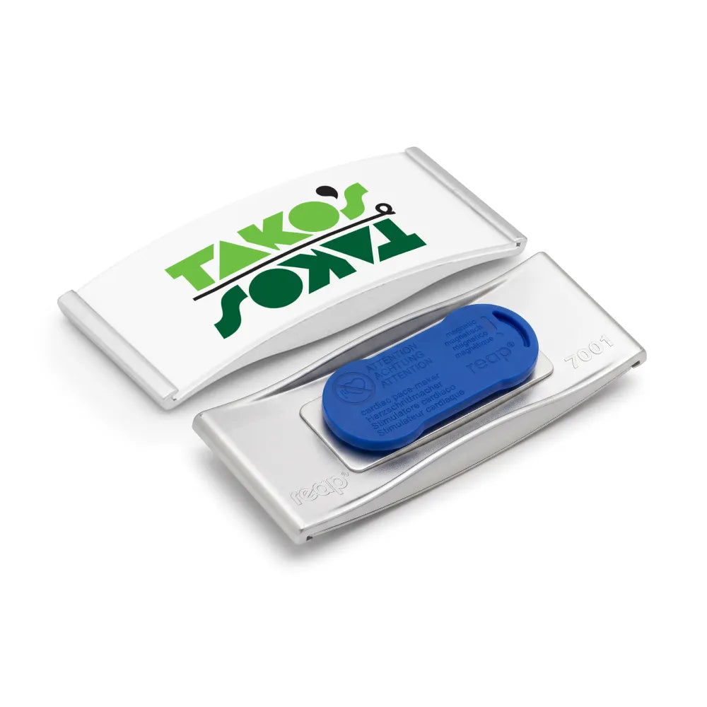 Reusable Insert Name Badges with Magnet Attachment