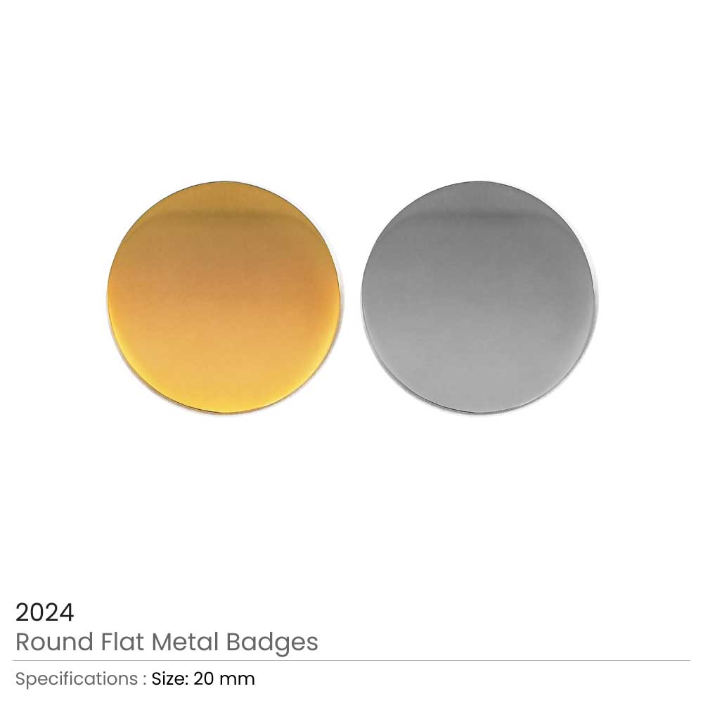 Round Flat Metal Badges 20mm
