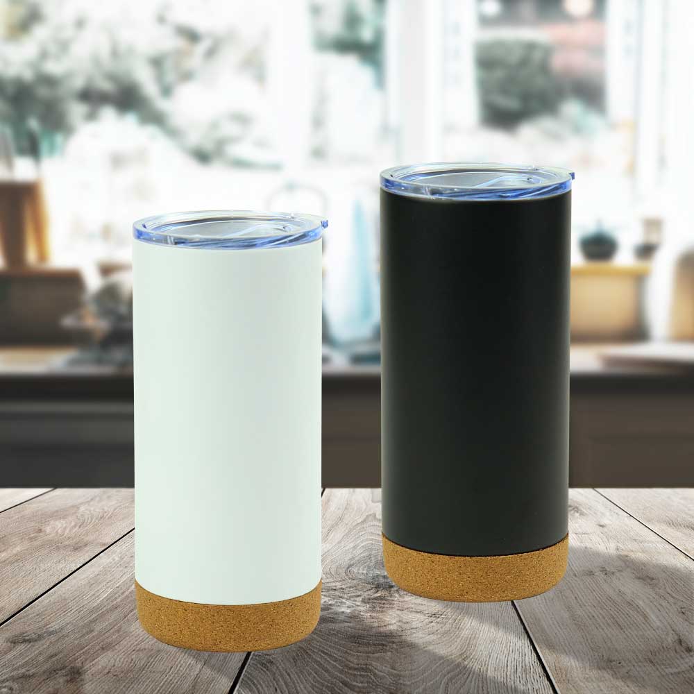 Travel Tumbler with Cork Base 450ml Stainless Steel - Ramadan Gifts