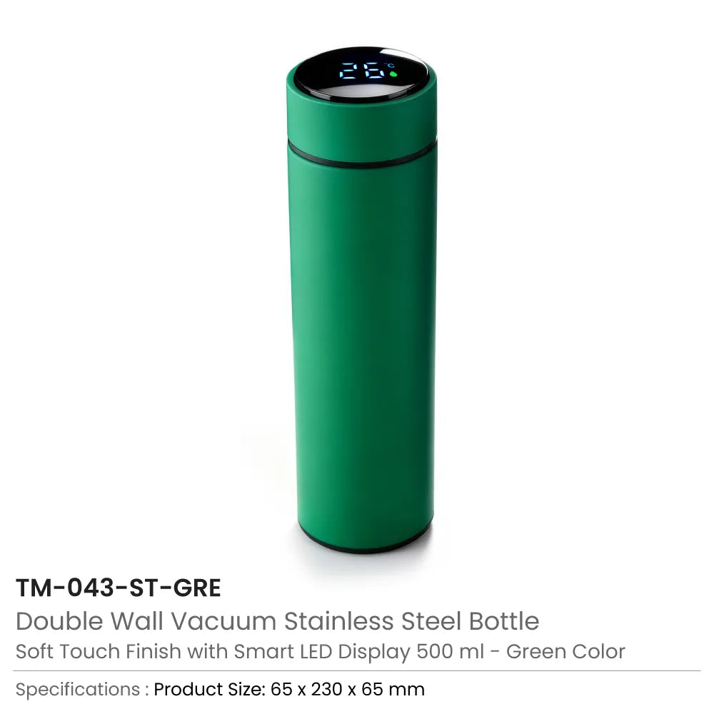 Smart Temperature LED Display Bottles in Soft Touch Finish - 500ml