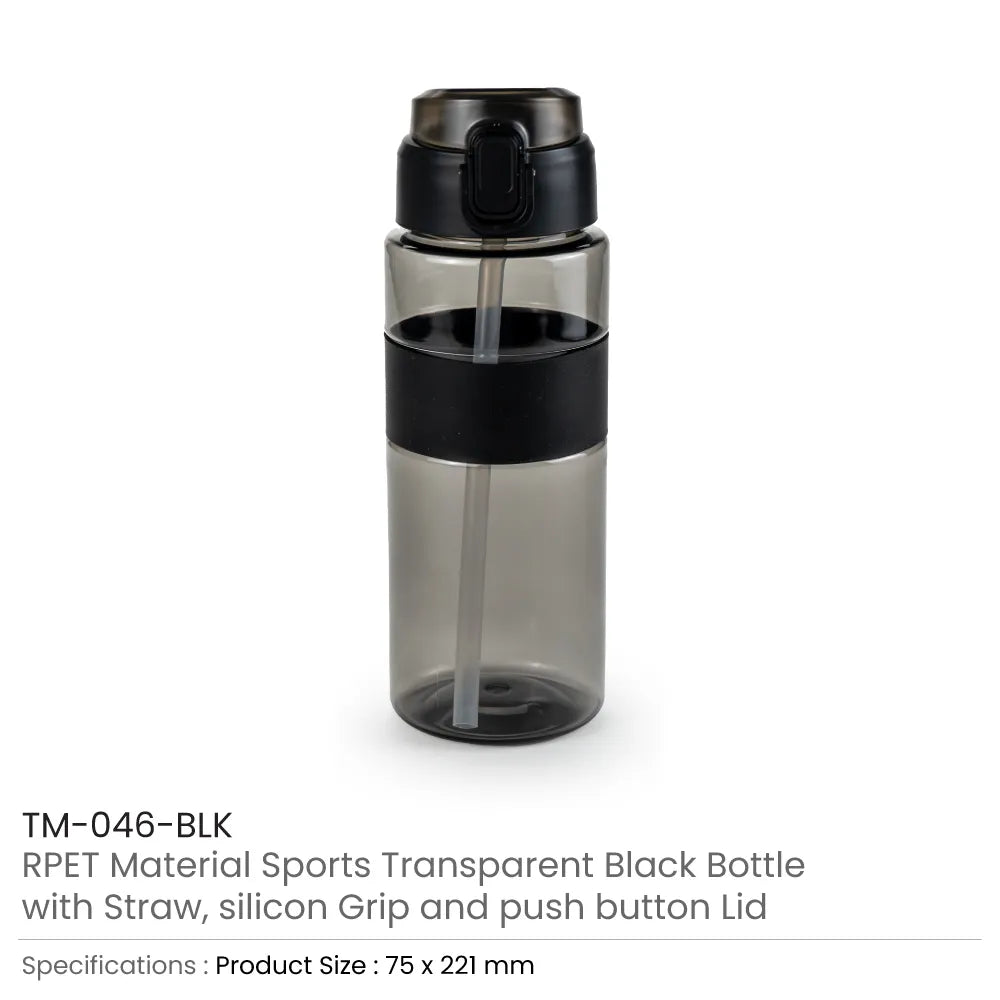 Eco-friendly Sports Bottles with Straw, 700ml in rPET Material