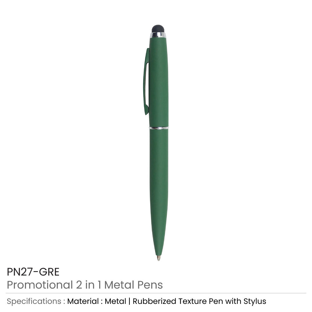 Stylus Metal Pens Rubberized & Twist-action