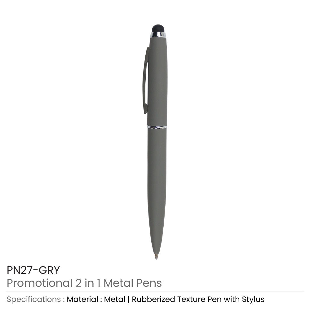 Stylus Metal Pens Rubberized & Twist-action