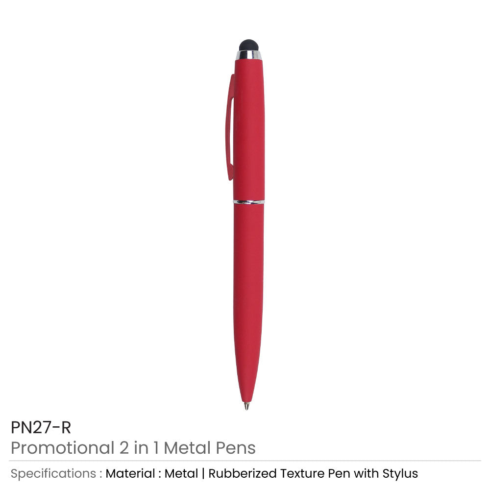 Stylus Metal Pens Rubberized & Twist-action