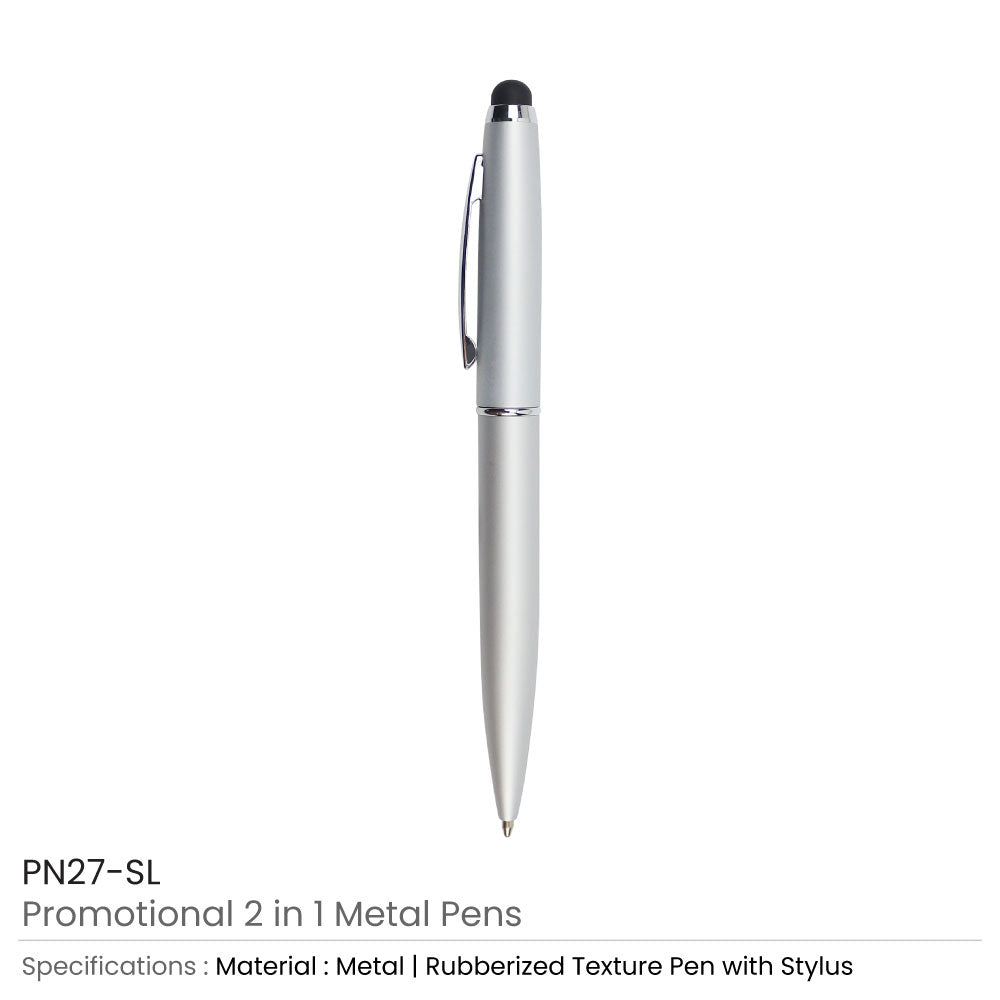Stylus Metal Pens Rubberized & Twist-action