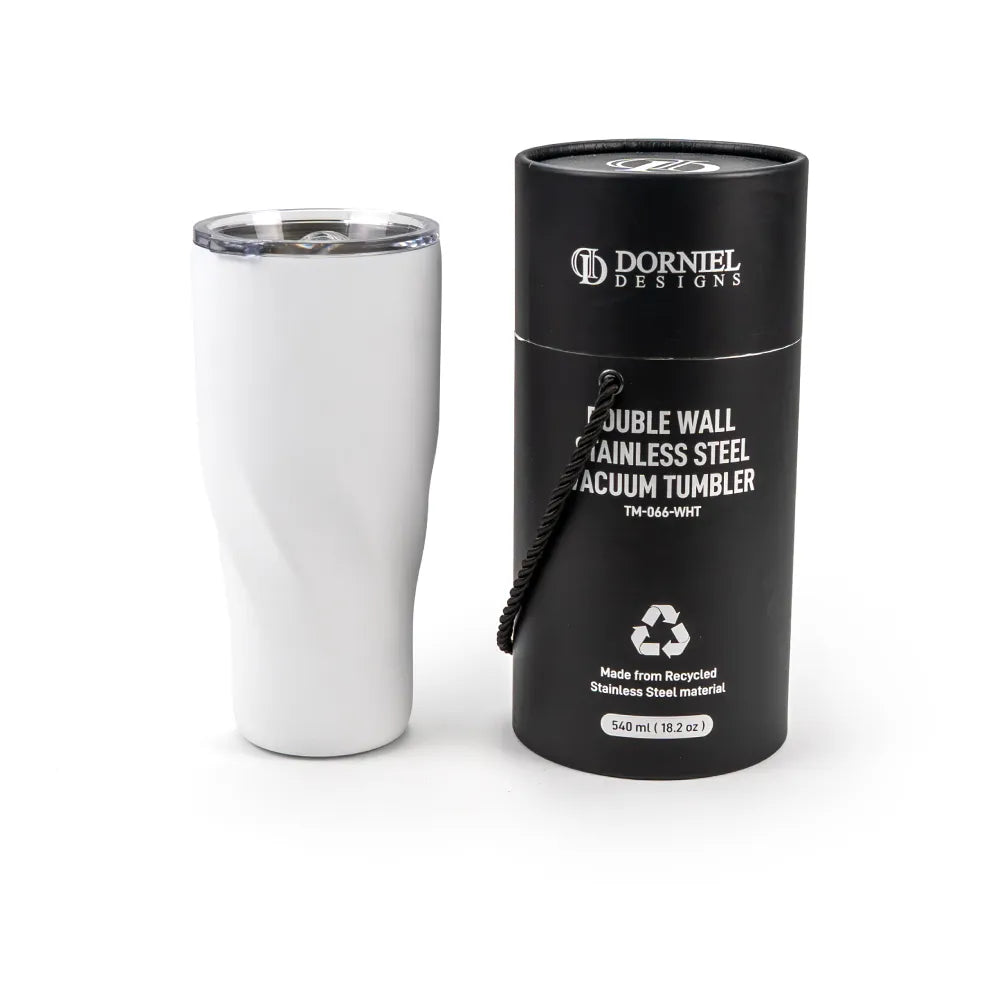 Dorniel Designs Tumblers with Transparent Lid, Recycled Stainless Steel - 540ml