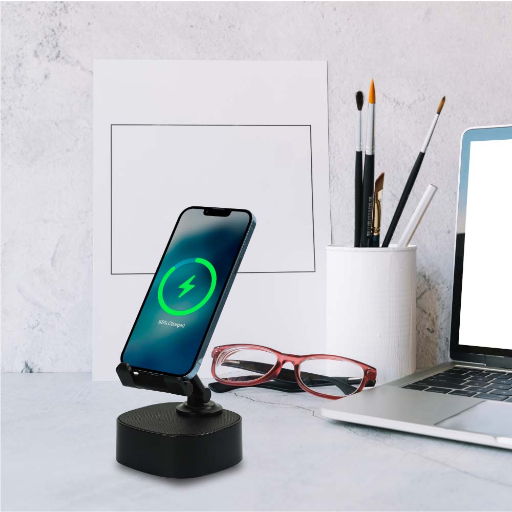 Wireless Fast Charger 15W with BT Speaker and RGB LED Logo