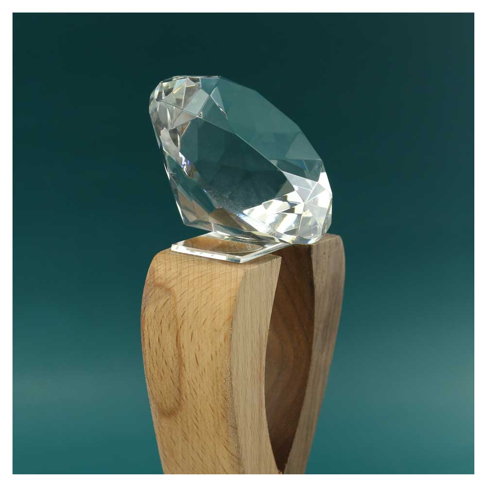 Wooden Crystal Trophy