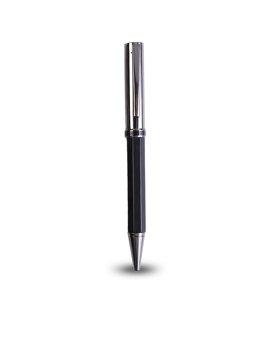 ALLURE PEN - Luxury Octagon-Sided Twist Ballpoint Pen with Gunblack Accents
