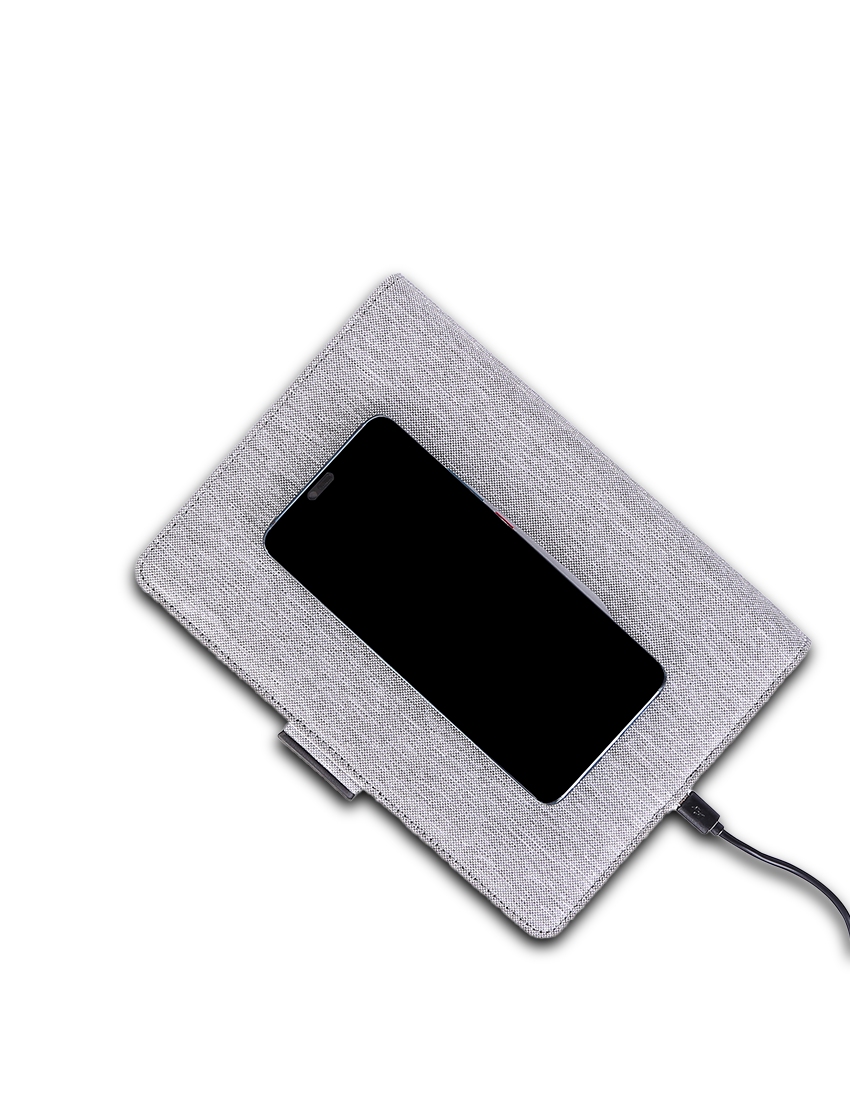 CHARGE NOTE - A5 Wireless Charger Notebook with NFC Technology and 5000mAh Power Bank