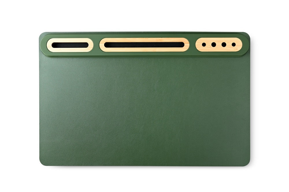 SOFTIDESK ORGANIZER - Eco-Friendly Desk Mat with Bamboo Holders for Ultimate Organization